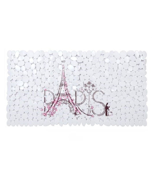 Tappeto Tappetino Pvc Scritta Paris Antiscivolo Vasca Bagno Doccia 67x36cm 87045         