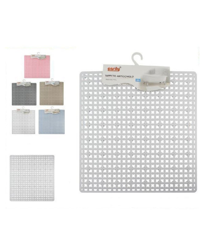 Tappeto Tappetino Quadrato In Pvc Antiscivolo Vasca Bagno Doccia 50 X 50cm 59324         