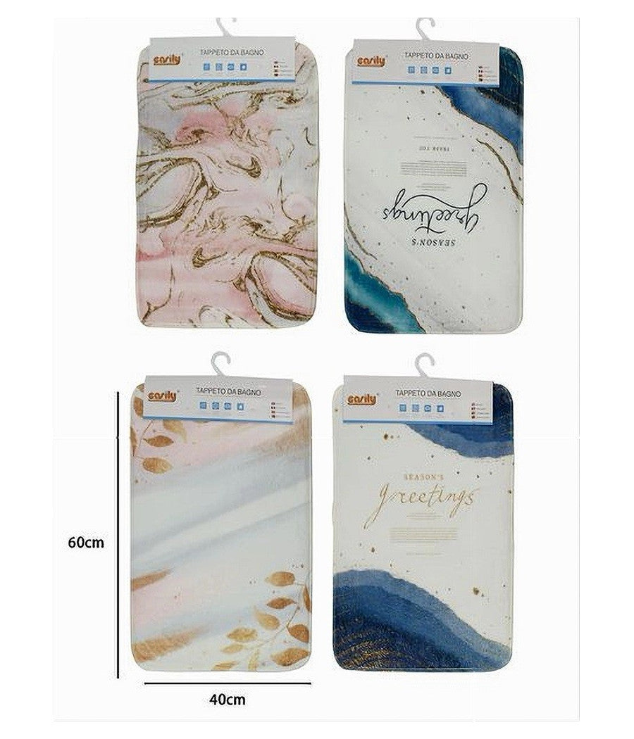 Tappeto Tappetino Tessuto Arredo Bagno Antiscivolo 40x60 Cm Fantasie Varie 79445         