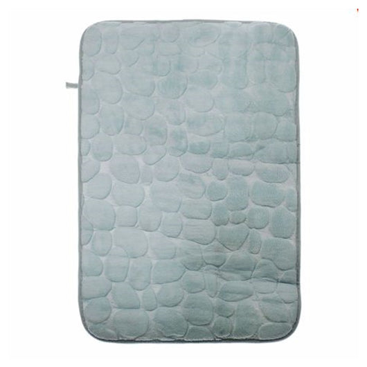 Trade Shop - Tappeto Tappetino Tessuto Effetto Sassi Per Arredo Bagno 45 X 70cm 79931 Azzurro -