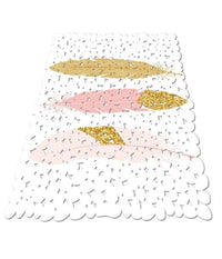 Tappeto Tappetino Vasca Bagno Doccia 28x69cm Antiscivolo Bianco Con Piume 69797         