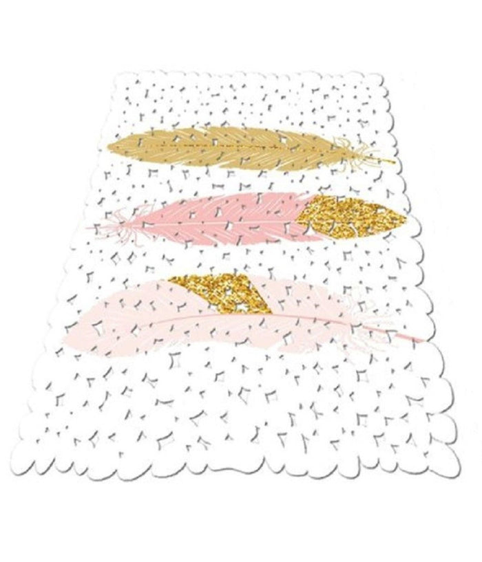 Tappeto Tappetino Vasca Bagno Doccia 28x69cm Antiscivolo Bianco Con Piume 69797         