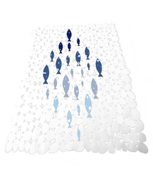 Tappeto Tappetino Vasca Bagno Doccia 28x69cm Antiscivolo Bianco Pesciolini 69879         