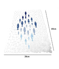 Tappeto Tappetino Vasca Bagno Doccia 28x69cm Antiscivolo Bianco Pesciolini 69879         