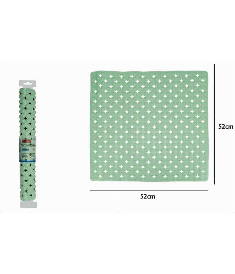 Tappeto Tappetino Verde Antiscivolo Per Vasca Da Bagno Doccia 52 X 52 Cm 79758         