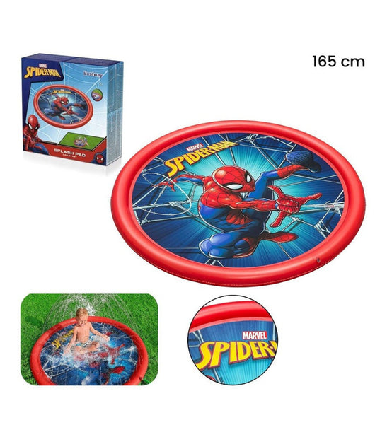 Trade Shop - Tappeto Tappettino Spruzzi Piscina Gonfiabile Con Fontana Spider-man 165cm 98792 -