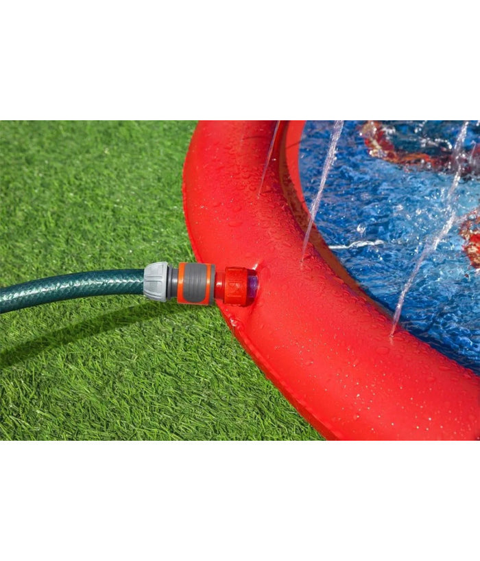 Trade Shop - Tappeto Tappettino Spruzzi Piscina Gonfiabile Con Fontana Spider-man 165cm 98792 -