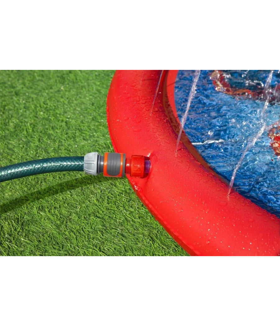 Trade Shop - Tappeto Tappettino Spruzzi Piscina Gonfiabile Con Fontana Spider-man 165cm 98792 -
