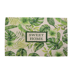 Tappeto tessuto foglie verdi rettangolare cm 180x140