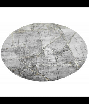 Tappeto Tondo Effetto Marmo Peluche Pelliccia Elegante Living Camera Letto 90x90         