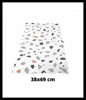 Tappeto Vasca Bagno Doccia 38x69cm Antiscivolo Bianco Multicolor Graniglia 69838         