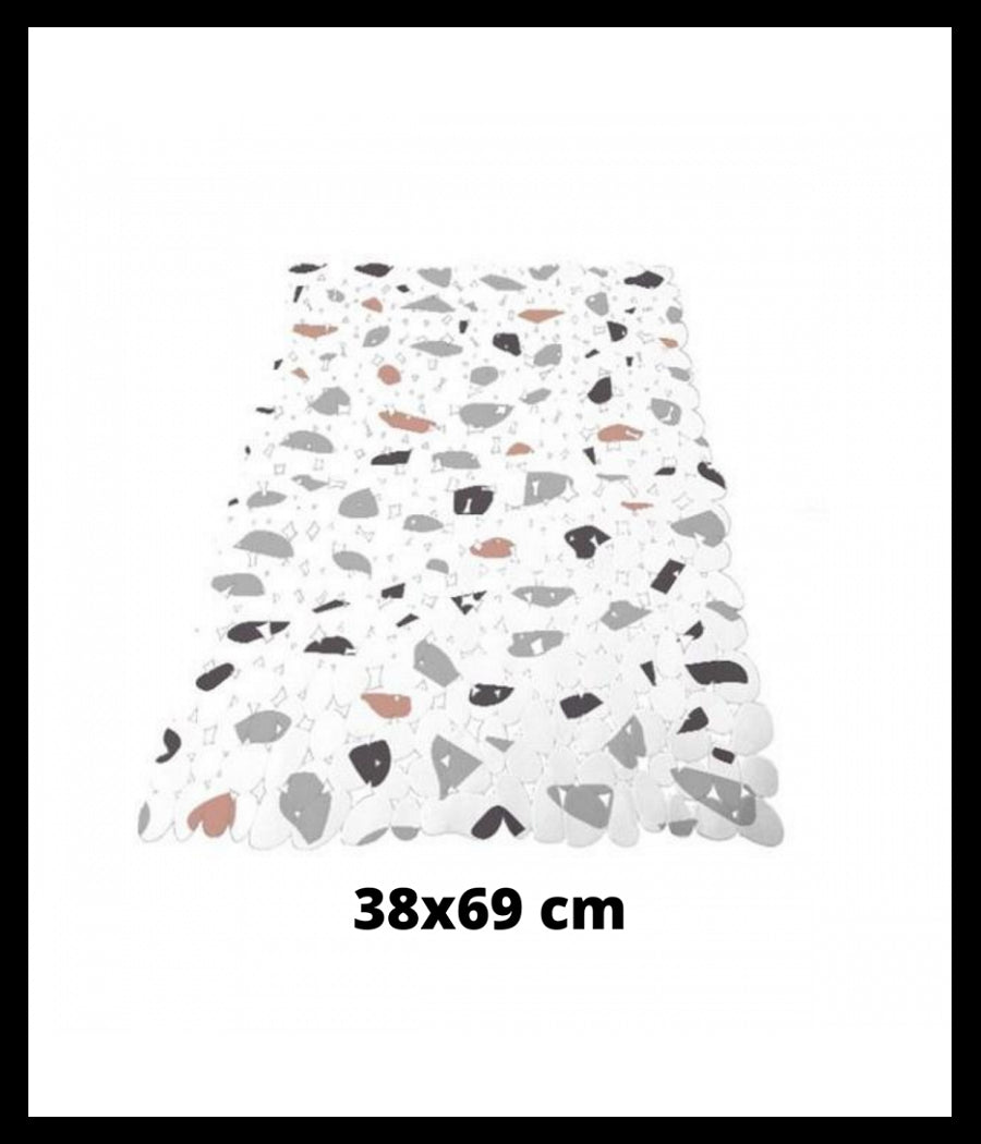 Tappeto Vasca Bagno Doccia 38x69cm Antiscivolo Bianco Multicolor Graniglia 69838         