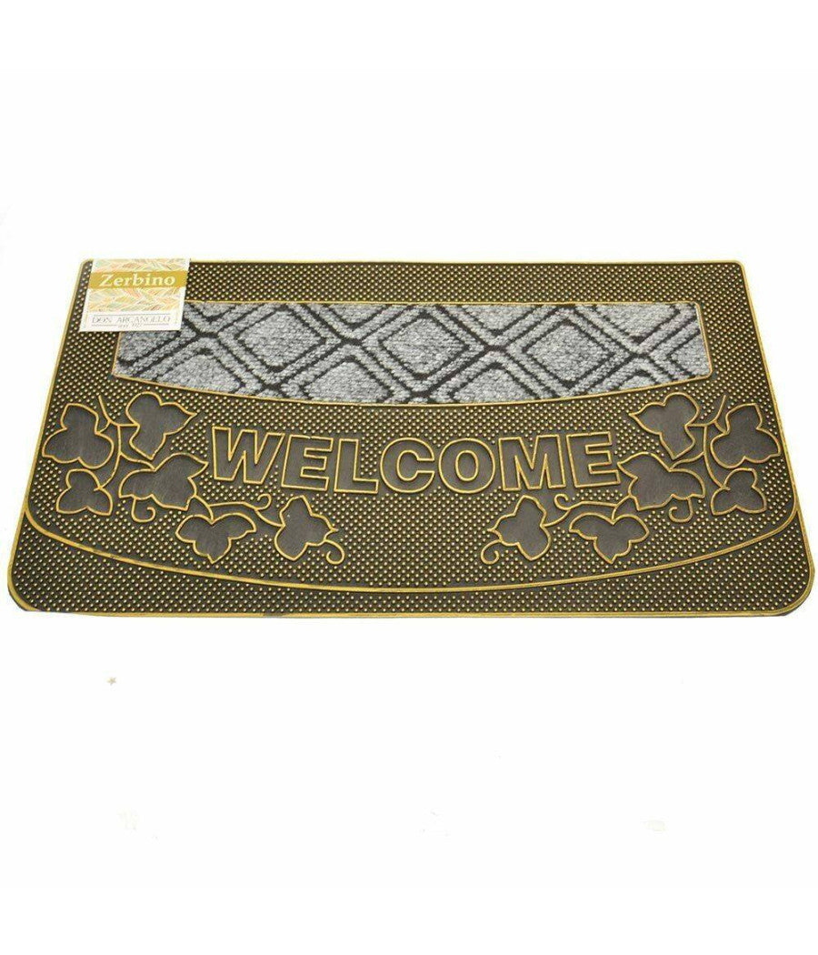 Tappeto Zerbino Welcome Piante 45x75cm In Gomma E Fibra Cocco 4 Colori Ingresso         