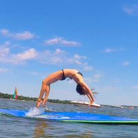 Tappeto galleggiante in schiuma con cuscino per piscina mare, Materassino galleggiante per rilassarsi Blu-Sport acquatici
