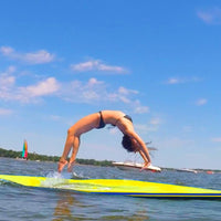 Tappeto galleggiante in schiuma con cuscino per piscina mare, Materassino galleggiante per rilassarsi Giallo-Sport acquatici