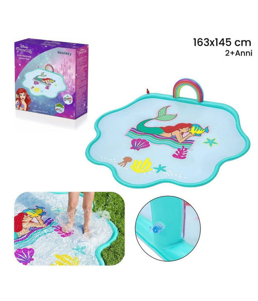 Trade Shop - Tappettino Spruzzi Acqua Sirenetta Splash Pad 163x145cm Per Bambini Estate 9101e -