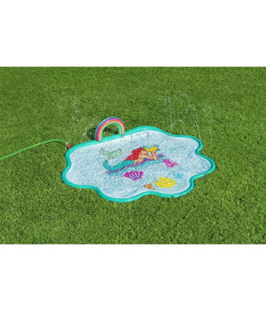 Trade Shop - Tappettino Spruzzi Acqua Sirenetta Splash Pad 163x145cm Per Bambini Estate 9101e -