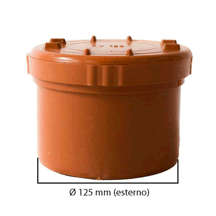 Tappo a vite in pvc : Colore - Ral 8023, Diametro - 125