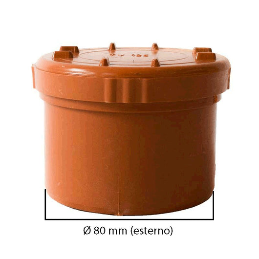 Tappo a vite in pvc : Colore - Ral 8023, Diametro - 80