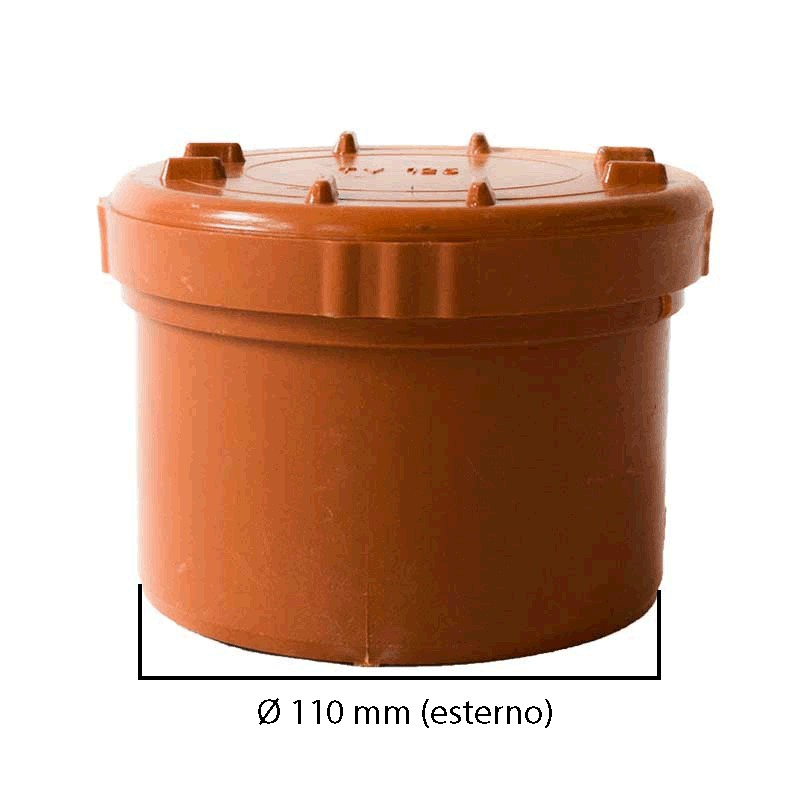 Tappo a vite in pvc : Colore - Ral 8023, Diametro - 110