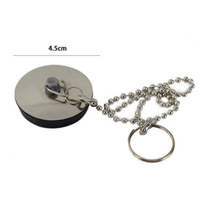 Trade Shop - Tappo Con Catenella 4,5 Cm Per Lavello Lavandino Lavabo Bagno Cucina 10393         