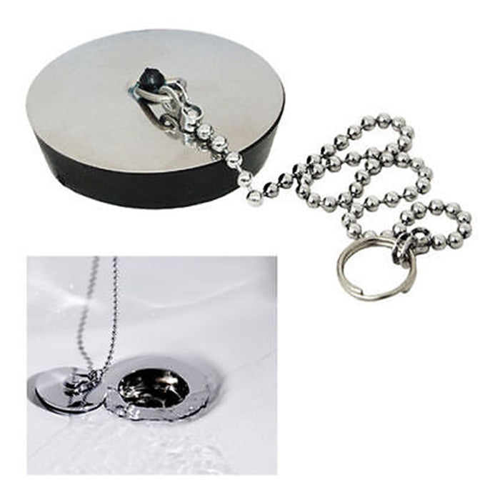 Trade Shop - Tappo Con Catenella 4,5 Cm Per Lavello Lavandino Lavabo Bagno Cucina 10393         