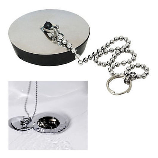 Trade Shop - Tappo Con Catenella Da 4 Cm Per Lavello Lavandino Lavabo Bagno Cucina 10394         