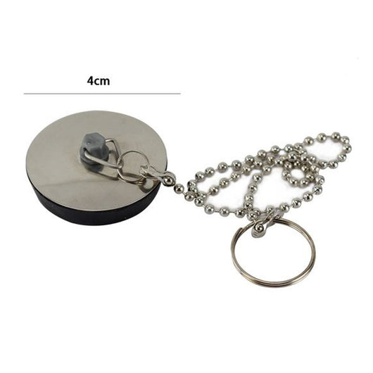 Trade Shop - Tappo Con Catenella Da 4 Cm Per Lavello Lavandino Lavabo Bagno Cucina 10394         