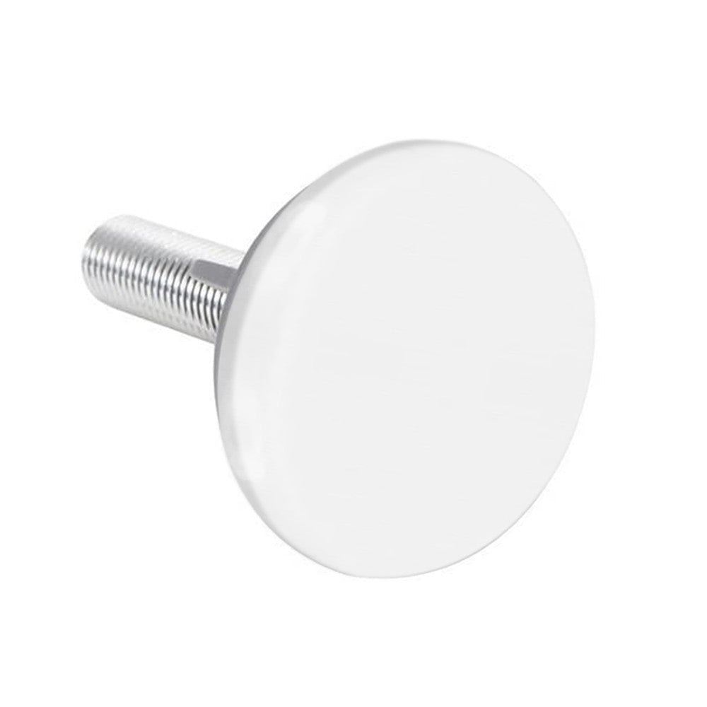 Tappo Copriforo per Lavabo in Acciaio con Tappo Bianco Diam. 47 mm
