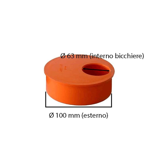 Tappo di riduzione in pvc : Diametro - 63x100