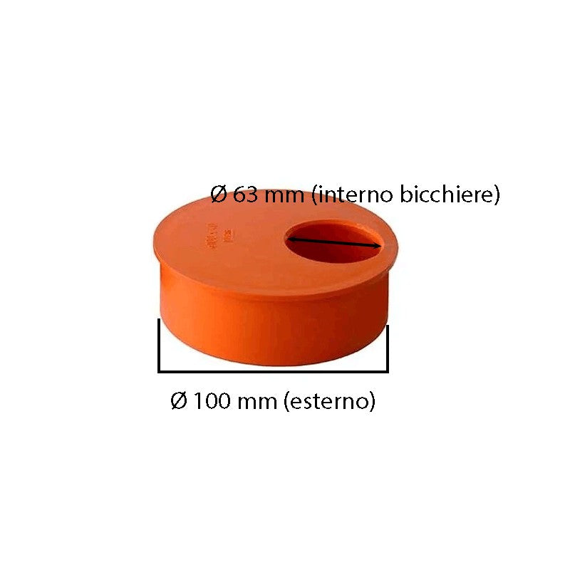 Tappo di riduzione in pvc : Diametro - 63x100