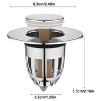 Trade Shop - Tappo Di Scarico Per Lavandino Bagno Filtro In Acciaio A Pressione Copri Scarico         