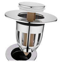 Trade Shop - Tappo Di Scarico Per Lavandino Bagno Filtro In Acciaio A Pressione Copri Scarico         