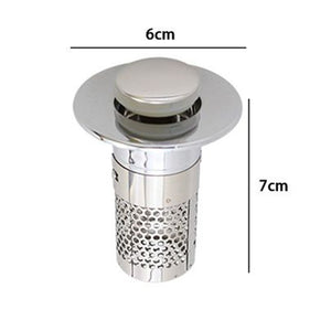 Trade Shop - Tappo Di Scarico Per Lavandino Universale Pop Up Cucina Lavello Bagno Filtro 87338         