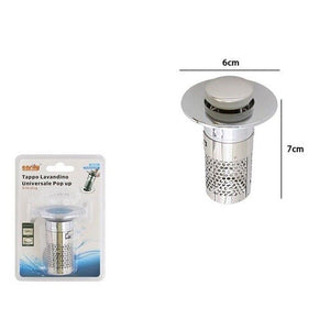 Trade Shop - Tappo Di Scarico Per Lavandino Universale Pop Up Cucina Lavello Bagno Filtro 87338         