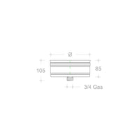 Tappo in rame da 180mm con spurgo per scarico condensa innesto f