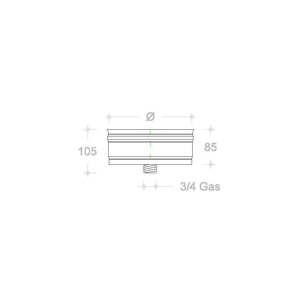 Tappo in rame da 220mm con spurgo per scarico condensa innesto f