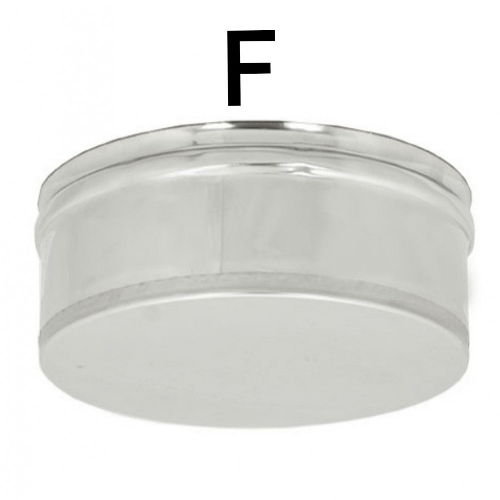 Tappo inox aisi 304 cieco senza spurgo scarico condensa, diametro 220mm