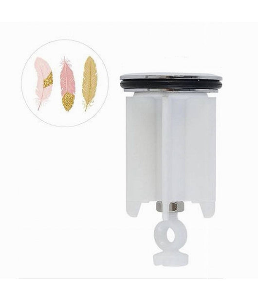 Tappo Lavandino Bagno Lavabo Bidet Universale 40mm Con Motivo Piume Bianco 87274         
