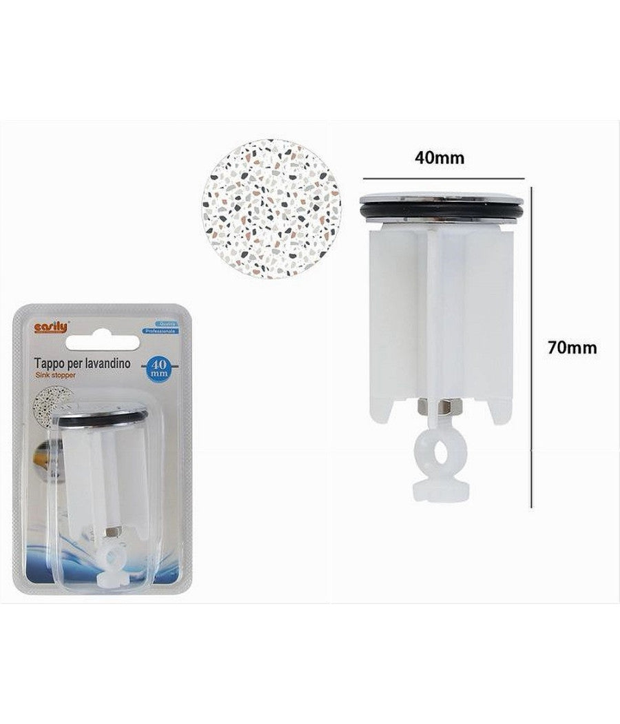 Tappo Lavandino Bagno Lavabo Universale 40 Mm Motivo Graniglia Multicolore 87275         