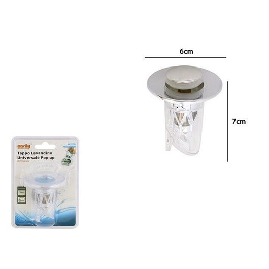 Trade Shop - Tappo Lavandino Universale Pop Up Cucina Bagno Filtro Anti-intasamento Di Scarico 87340         