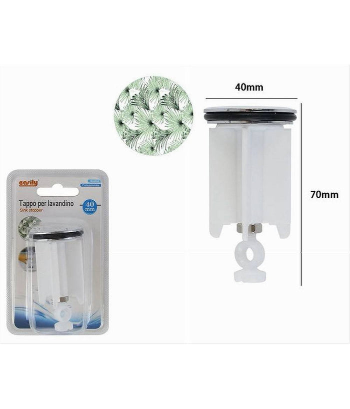 Tappo Per Lavandino Bagno Lavabo Bidet Universale 40mm Con Motivo Tropicale 87280         