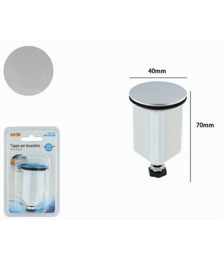 Tappo Piletta Universale Di Scarico In Ottone Lucido Bagno Lavabo Lavandino 59969         