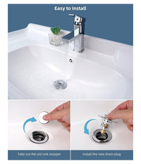 Tappo Pop Up Per Piletta Lavandino Bidet Lavabo Bagno Filtro Valvola Click Clack         