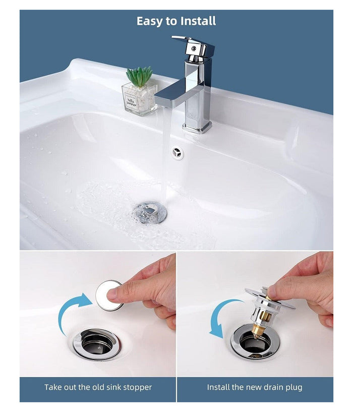 Tappo Pop Up Per Piletta Lavandino Bidet Lavabo Bagno Filtro Valvola Click Clack         