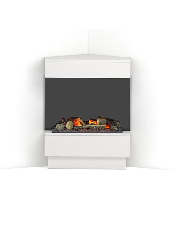 Camino Elettrico Da Pavimento Autoportante a LED - Bianco opaco / Nero - 70 x 95 x 30/65 - 400 / 600 - TARAVO