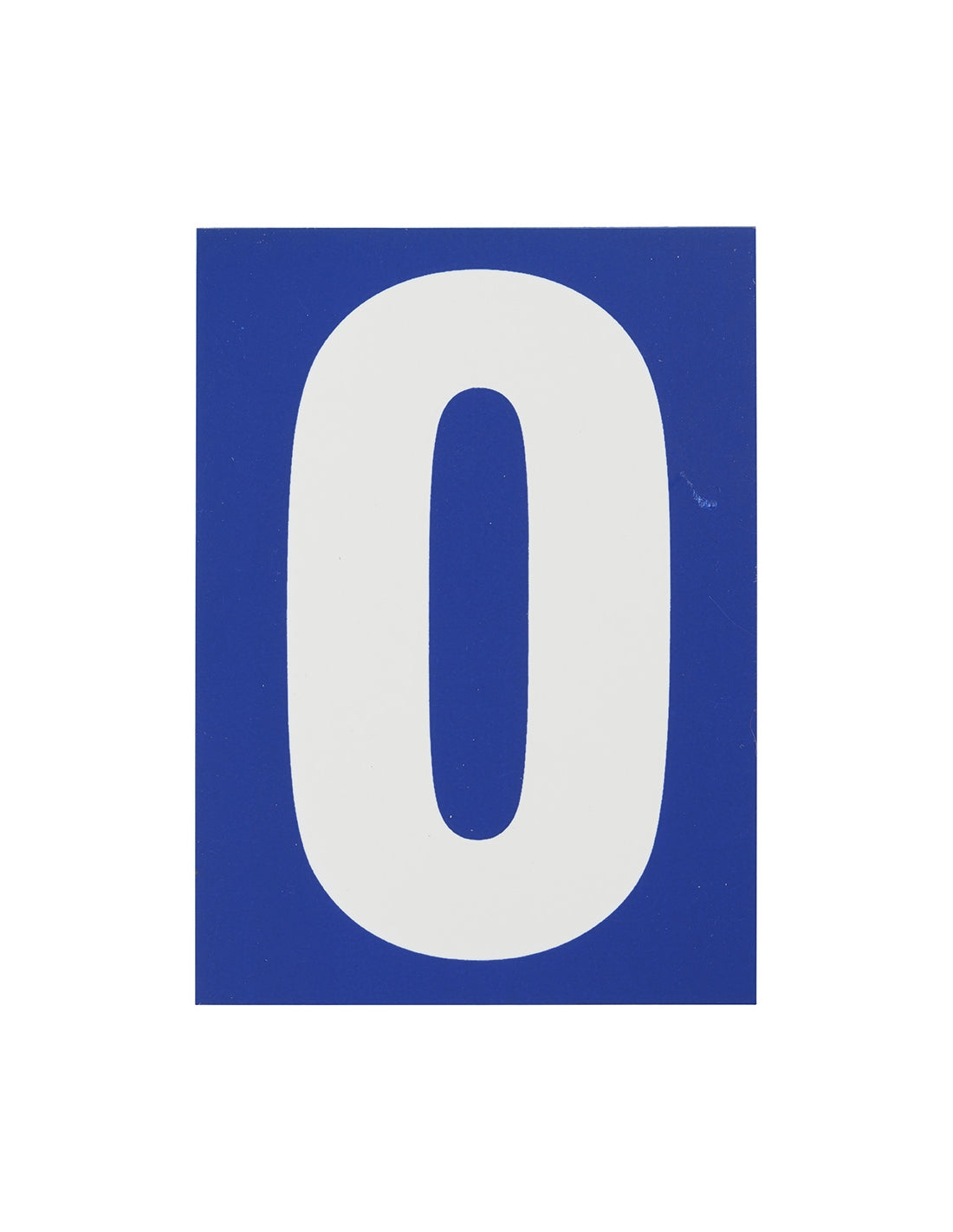 Targa adesiva numero civico 0 - 65X90mm - blu, pannello adesivo in pvc, finitura mat - THIRARD