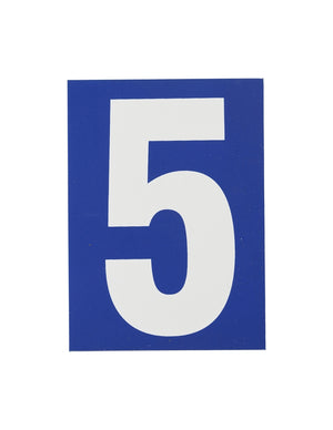 Targa adesiva numero civico 5 - 65X90mm - blu, pannello adesivo in pvc, finitura mat - THIRARD