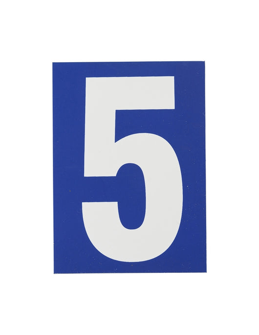 Targa adesiva numero civico 5 - 65X90mm - blu, pannello adesivo in pvc, finitura mat - THIRARD