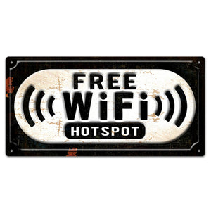 Targa Decorativa Da Parete Free Wifi 30x15